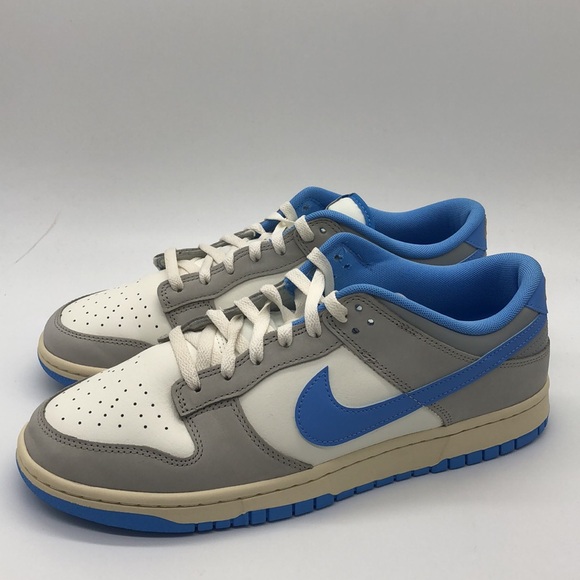 USED Nike Dunk Low Athletic Department Light Grey/Blue/Yellow FN7488-133 No Box - Picture 4 of 9